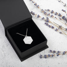 Load image into Gallery viewer, Dí Allure Engraved Silver Hexagon Necklace